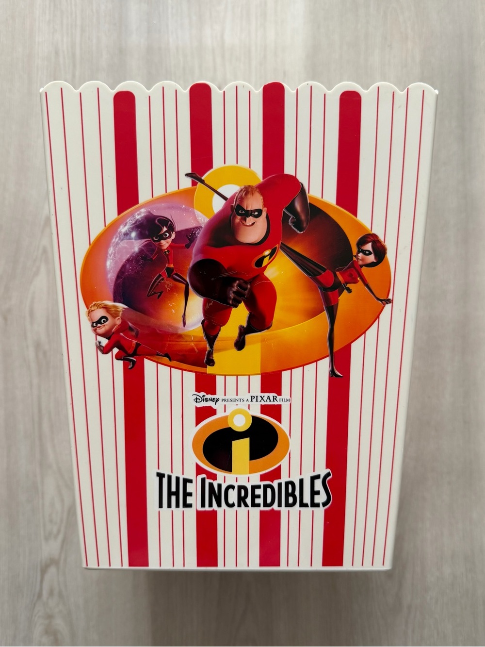Vintage Incredibles Popcorn Bucket Disney Pixar